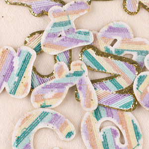 Oro glitterato sfuso ferro-su lettere eco-friendly tessuto paillettes decorazione ricamato lettera <span class=keywords><strong>Patch</strong></span> per abbigliamento e cappelli - Product Image 3
