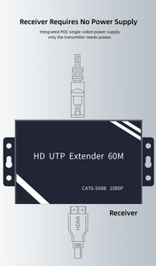 Répartiteur <span class=keywords><strong>HDMI</strong></span> 1x4 HD 1080P, 1 émetteur vers 4 récepteurs, boîtier métallique, transmission 60m sur câble UTP <span class=keywords><strong>RJ45</strong></span> - Product Image 5