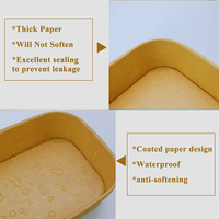 Boîte alimentaire jetable en papier kraft brun pour salades et pâtes, 750/1000 ml, recyclable, pour plats à emporter – Fournisseur direct usine