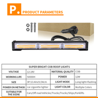 Nouvelle barre lumineuse LED de signalisation pour véhicule de 13 pouces, étanche IP65, rouge/ambre/bleu/blanc, clignotante, fixation par vis pour voitures et camions