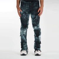 LILUO-jean moulant en Denim, teinture par nœuds, Logo OEM/ODM, broderie, impression, coton, Spandex, échantillon personnalisé