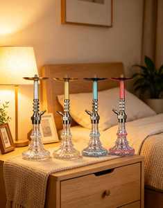 Set de Shisha de Aluminio, Tamaño Grande, Colores Variados, Kit de Fumar Portátil con Botella de Vidrio para Uso Social - Product Image 2