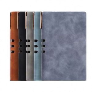 A5 Leather Hardcover Printed Notebook with 100 Sheets for Business Guest Book and Wellness <b>Journal</b> - Product Image 1