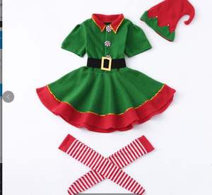 Disfraces de Duendes Navideños para Adultos, Disfraces de Duendes Navideños para Niños, Disfraz de Duende Verde y Rojo - Product Image 5
