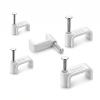 Clips de fixation carrés en PE pour câbles 7mm 9mm 12mm avec clous en acier à haute teneur en carbone – Organiseurs de câbles avec clous