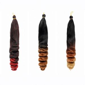 Extensions de cheveux bouclés à la française en gros, très demandées, 24 pouces, pré-étirées, ondulations lâches, fibre haute température, sans perte de cheveux - Product Image 2