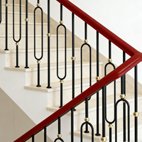 Colliers de fixation ronds LD-Metal 5/8 po noirs et dorés pour balustres, balustrades, rampes intérieures et décoration d'escaliers