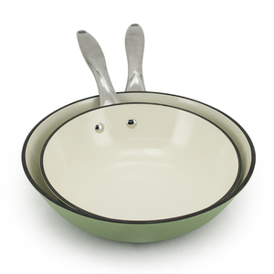 25cm de hierro fundido industrial <span class=keywords><strong>wok</strong></span> con <span class=keywords><strong>tapa</strong></span> de vidrio - Product Image 2