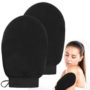 2 gants de hammam marocains ovales en fibres, mitaines exfoliantes coréennes, gants de bain corporel écologiques en viscose - Product Image 1