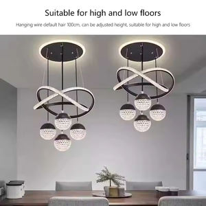 <span class=keywords><strong>Lampadario</strong></span> a Sospensione Circolare LED Dimmerabile Zeal Lighting in Acrilico <span class=keywords><strong>con</strong></span> Sfere per Sala da Pranzo e Cucina - Product Image 5