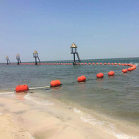 Bouée de bateau cylindrique orange en LLDPE, barrière flottante marine remplie de mousse 300x500mm avec clôture flottante anti-algues et tuyau
