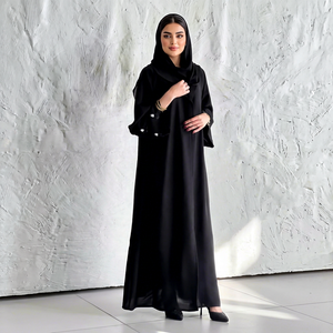 Abaya Traditionnelle Islamique pour Femme, Style Dubaï, Modeste, Respirante, Infroissable, Vintage, Fait Main, Ourlet Évasé, Longueur Cheville, Musulmane - Product Image 1