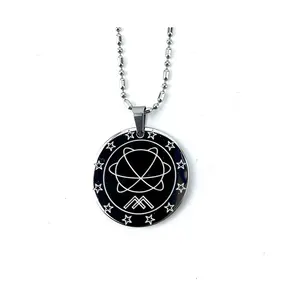 Metal Steel Pendant Men Energy Ions Charms Fashion Jewelry Gift Women Silver Stainless Steel Chain Box