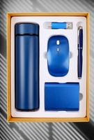 Set kotak hadiah promosi 5 dalam 1, Bank daya pena Usb Mouse Set hadiah pria ramah lingkungan produk 2024