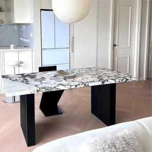 Mesa de Comedor Moderna de Lujo en Piedra Calacatta <span class=keywords><strong>Viola</strong></span> para 4-8 Personas, Mesa de Comedor de Piedra Sinterizada para Hogar y Comercio - Product Image 3