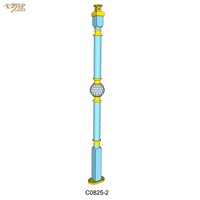 MEIGU C0825-2 Colonne de garde-corps d'escalier en aluminium et cristal de style moderne, à montage au sol, élégante et décorative, pour balcon, terrasse et intérieur