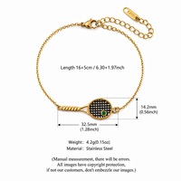 316L Edelstahl Tennis Charm Armband für Frauen Schläger Ball Stern Zirkon Perle Goldton Stapelbar Wasserdicht Geschenk für Sie