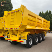 Nouvelle semi-remorque à benne basculante auto-déchargeante Chine 40 tonnes/50 tonnes Camion à benne basculante 3 essieux Semi-remorque Tracteur Remorque hydraulique minière