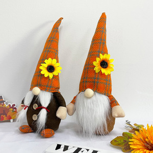Sunflower Gnome Plush Figurine Fall Thanksgiving Decorations Faceless Elf <b>Doll</b> for Shop Window Home Display - Product Image 2