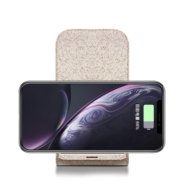 Wholesale Eco-Friendly 15W Fast Wireless Charger with Degradable Stand 5V/1A Output OTP & OVP Protection 5V/2A Input
