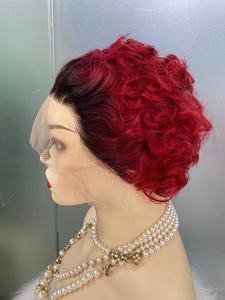 Beliebte Sale <span class=keywords><strong>Pixie</strong></span> Cut Perücke Echthaar Bouncy Curly brasilia nisches Echthaar 13x4 Frontal Perücke für schwarze Frauen - Product Image 2