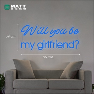 MATT 2023 Fabrication d'usine 86 cm Voulez-vous être ma petite amie? Décoration douce pour mariage en utilisant une enseigne au néon d'intérieur personnalisée - Product Image 4