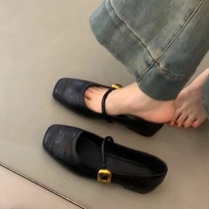 Elegant <b>White</b> Square Toe Flat Sandals With Gold Buckle Closure Microfiber Leather All Seasons Women's Shoes Drop Shipping - Product Image 5