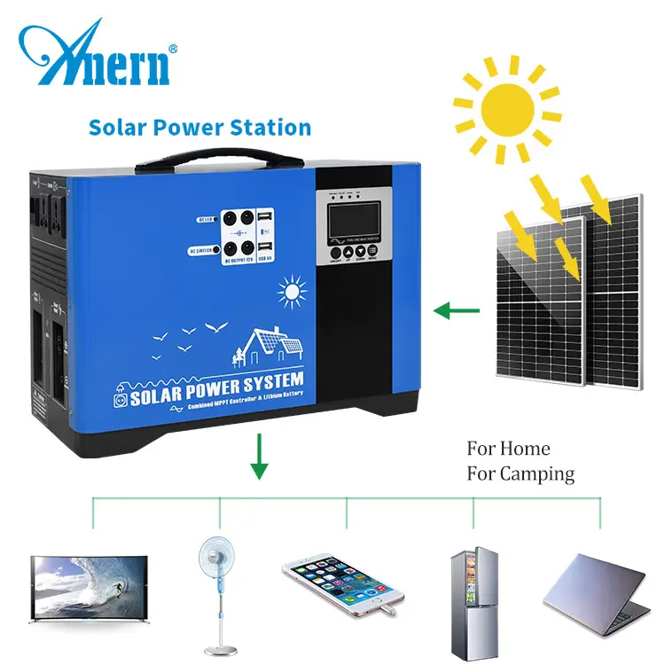 Anern central elétrica 3000 Watts banco poder gerador mini iluminação solar kits