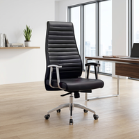 Chaise de bureau ergonomique KMJ, chaise pivotante moderne en cuir, dossier haut, chaises de bureau confortables pour cadres avec accoudoirs