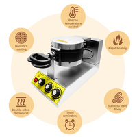 Gaufrier Double Face Conception De Gaufres 8pcs/temps 1200W Rotatif Baker En Acier Inoxydable Électrique Commercial Gaufrier