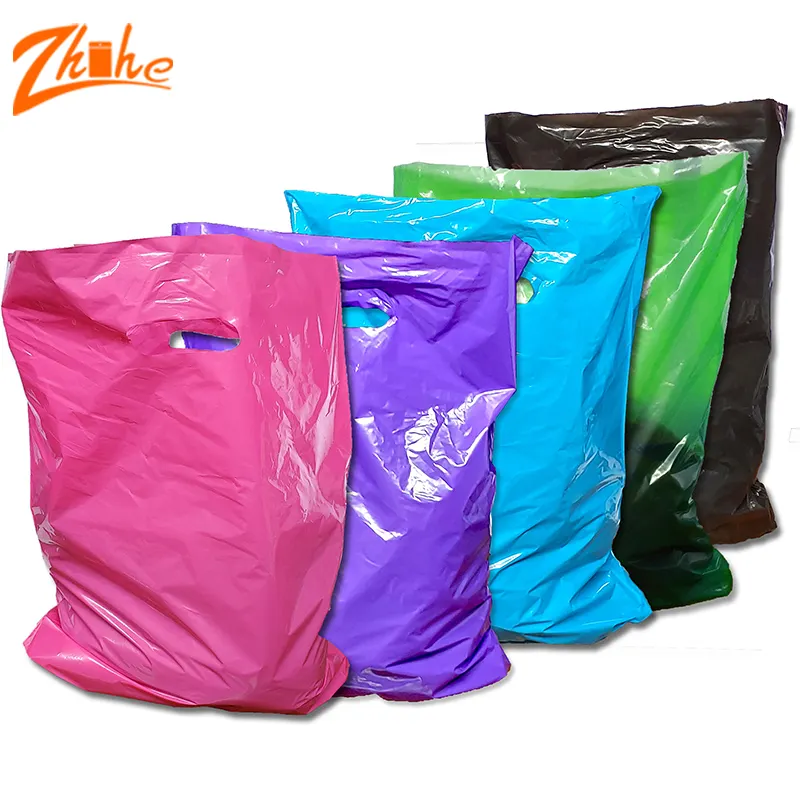 Sacolas plásticas de compras de empacotamento personalizadas com logotipo, sacola plástica cortada de Hdpe Ldpe, sacola plástica sacola para compras