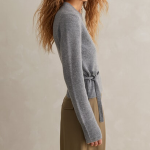 <span class=keywords><strong>Cardigan</strong></span> da donna in pura lana lavorato a maglia abbigliamento invernale con <span class=keywords><strong>cintura</strong></span> girocollo caldo accessorio invernale - Product Image 5