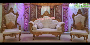 Meubles de mariage en argent argenté argenté, 4 pièces, Sofa italien blanc, avec chaises, nouveau design - Product Image 4