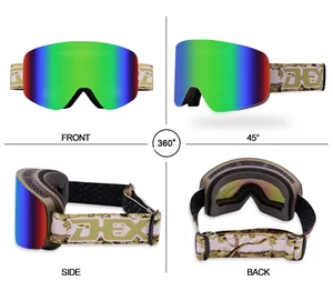 Low MOQ Semi Custom Ski Glasses Adult Outdoor Snow Sport Goggles Cylindrical Goggles Ski Custom Logo Printed Ski Goggles