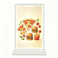 Boîte à lumière LED A4 en acrylique mince, support d'affichage de table personnalisé, présentoir de menu de restaurant ou de bar, panneau publicitaire de bureau