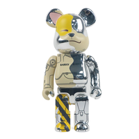 Statue d'art moderne en argent, grande taille, modèle Bearbrick, sculpture en fibre de verre, résine, Bearbrick 1000%