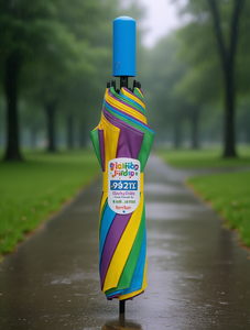 Ombrello per Bambini Tuntex a Doppio Strato, 8 Stecche, Apertura Manuale, Design Arcobaleno in Poliestere, Protezione da Sole e Pioggia - Product Image 2