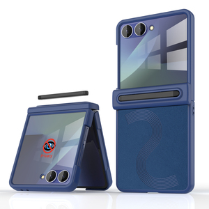 Funda para teléfono Samsung Fold, color puro, TPU y PC, con tira en relieve y soporte plegable, diseño para Galaxy Z Flip 6 7 8 - Product Image 3