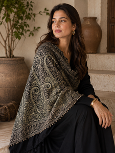 Luxury Embroidered Digital Print Viscose Shawl Long Fringe Traditional Winter Scarf Soft Warm Breathable Durable Elegant Fashion - Product Image 2