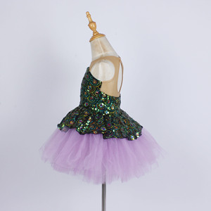 Traje de baile de Ballet de <span class=keywords><strong>pavo</strong></span> <span class=keywords><strong>real</strong></span> sin mangas vestido de baile de competición encantadora princesa puesta en escena desgaste - Product Image 2