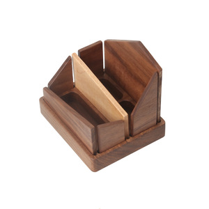 <b>Solid</b> Black Walnut <b>Wood</b> <b>Desk</b> Organizer Multi Functional Pen Holder Name Card Storage Box Office Stationery Set - Product Image 5