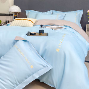 Parure de lit en polyester brodé, imprimé floral coloré, housse de <span class=keywords><strong>couette</strong></span> 4 pièces, drap, couvre-lit et taies d'oreiller pour toutes les saisons - Product Image 3