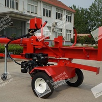 Fendeuse de bois à essence de 42 tonnes, système d'alimentation manuel alimenté par un tracteur, état d'occasion, fermes, fabrication chinoise, moteur de 15 ch, pompe