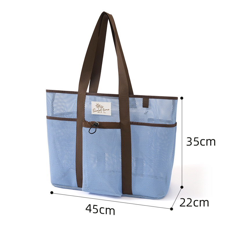 One-shoulder tote blue