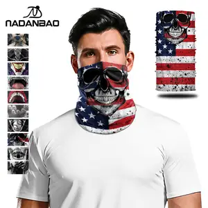 NADANBAO促销Buffs Face Shield多功能头巾头饰3D骷髅涤纶围巾运动管头巾户外