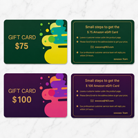 Tarjeta de Papel Impresa Personalizada para Comercio Electrónico, Tarjeta de Agradecimiento Floral con Pedido de Reseña e Inserto de Tarjeta de Regalo Promocional