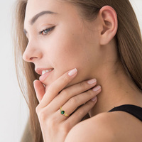 Nouveau Design vert Zircon bague 14K plaqué or promesse de fiançailles 925 bague en argent femmes bijoux vêtements quotidiens cadeaux pierre de naissance