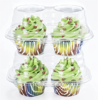 Vente chaude En Plastique Mousse Gâteau Emballage Boîte Transparent 6 Compartiments Tasse Gâteau Conteneurs Cupcake Boîtes
