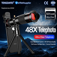 Obiettivo Universale per Fotocamera Smartphone 48X, Telescopio per Telefono Cellulare, Fotografia Remota, Fotocamera Esterna ad Alta Definizione