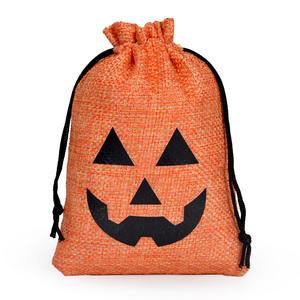 Bolsa con cordón de lino de Halloween de gran venta para fiesta para bolsa de dulces decoración y embalaje de regalo - Product Image 2